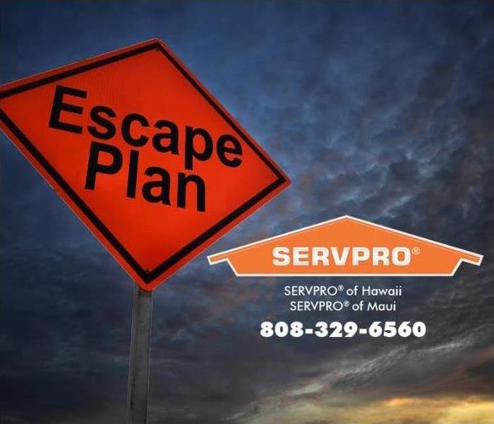 large sign that says escape plan 