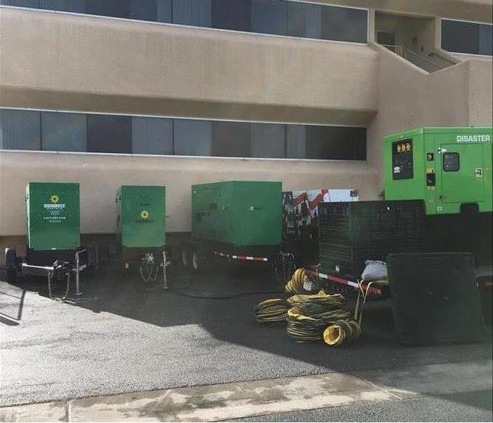 Storm mitigation equipment deployed to a hospital