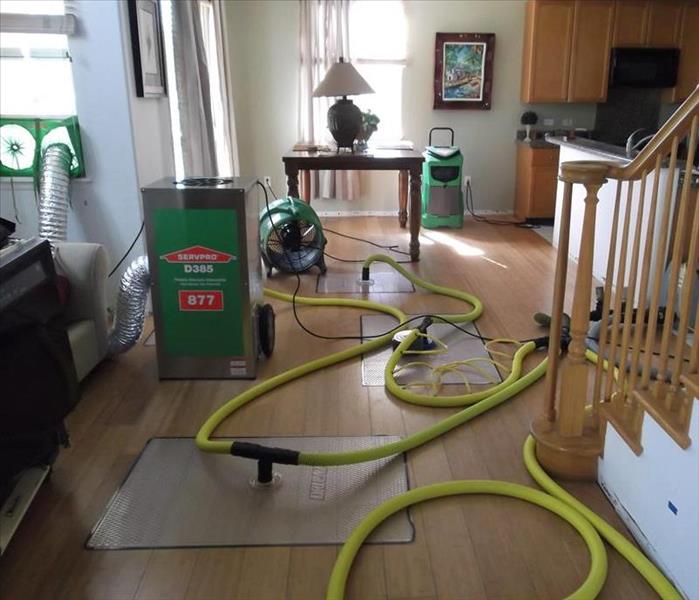 home interior with drying equipment set up through out