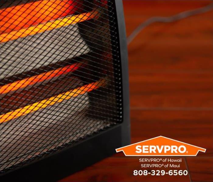 A space heater takes the chill out of a room in a home.